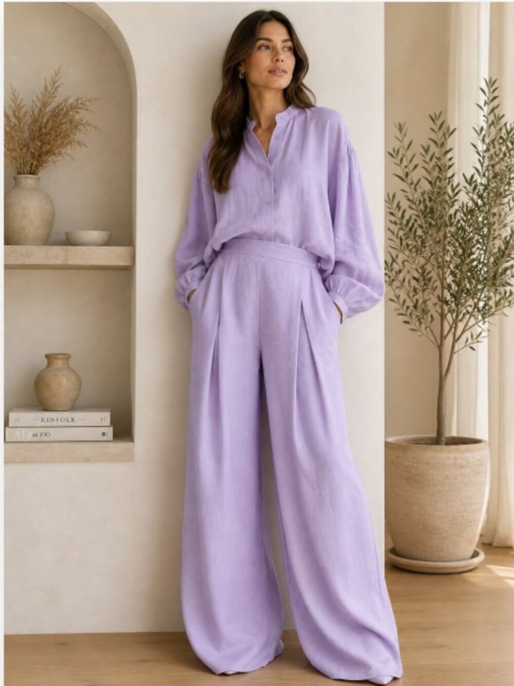 Effortless Elegance Purple Two-Piece Set